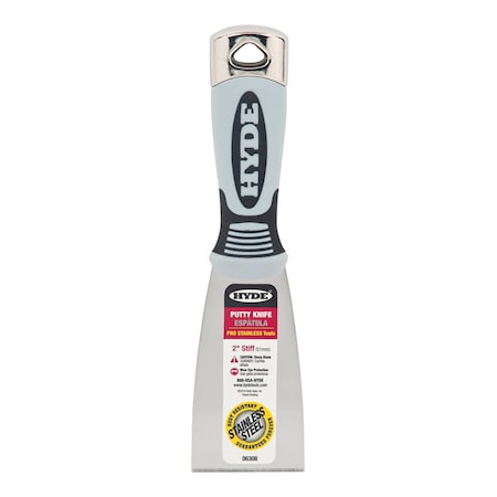 Hyde Hyde Pro 2 in. W X 7-3/4 in. L Stainless Steel Stiff Putty Knife 06308